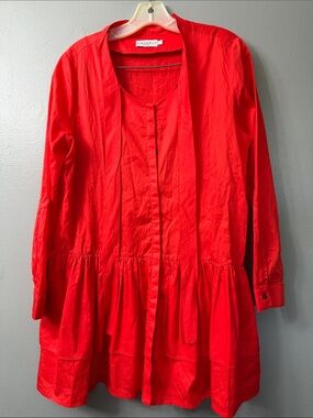 Harshman Laverne Coral Dress 100% Cotton Large